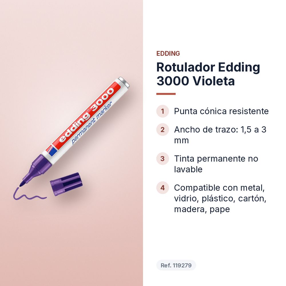 ROTULADOR EDDING 3000 VIOLETA - características principales