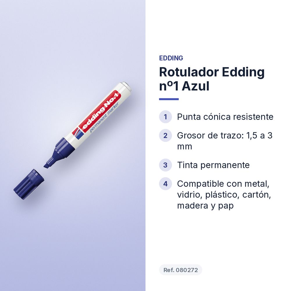 ROTULADOR EDDING Nº1 AZUL - características principales