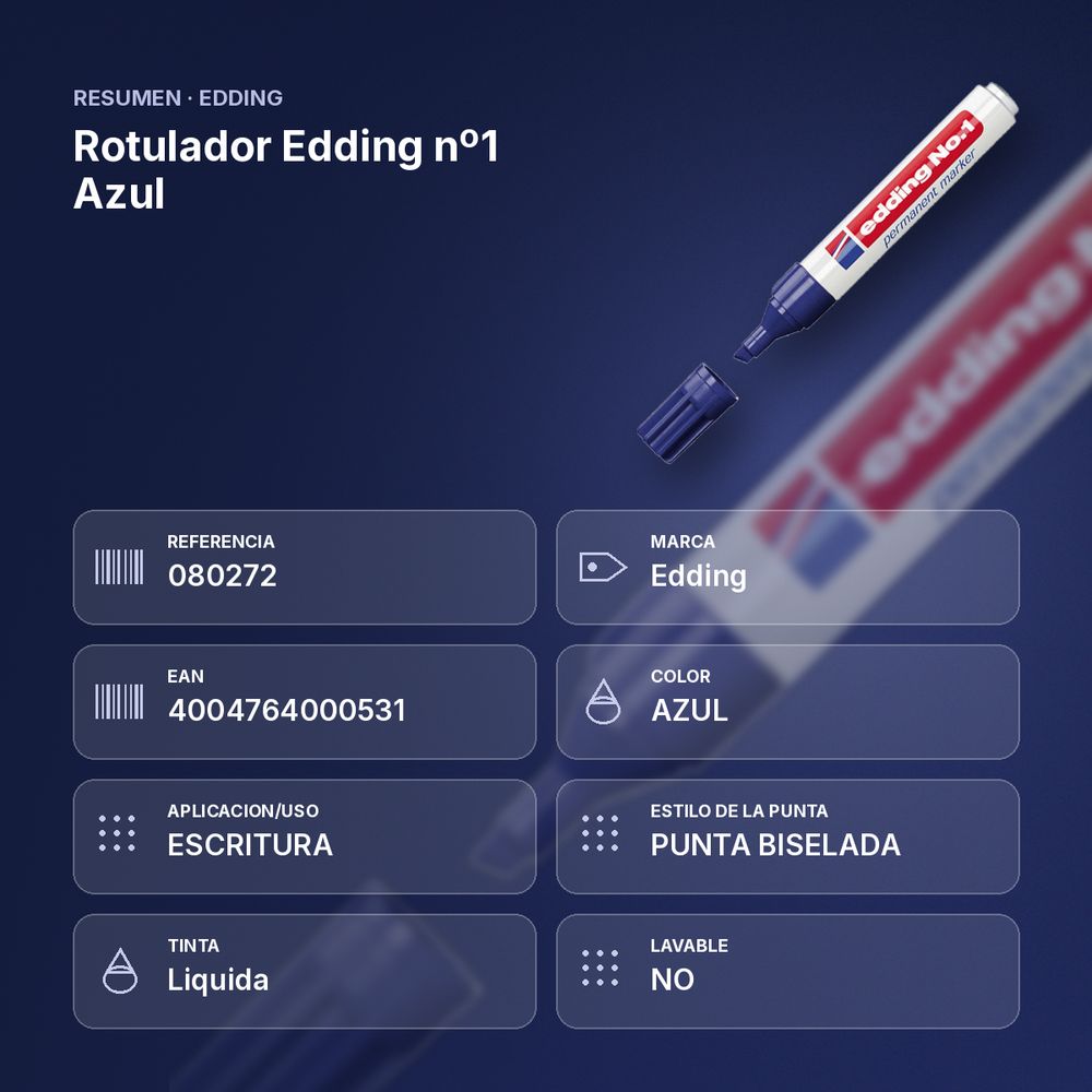ROTULADOR EDDING Nº1 AZUL - resumen de atributos