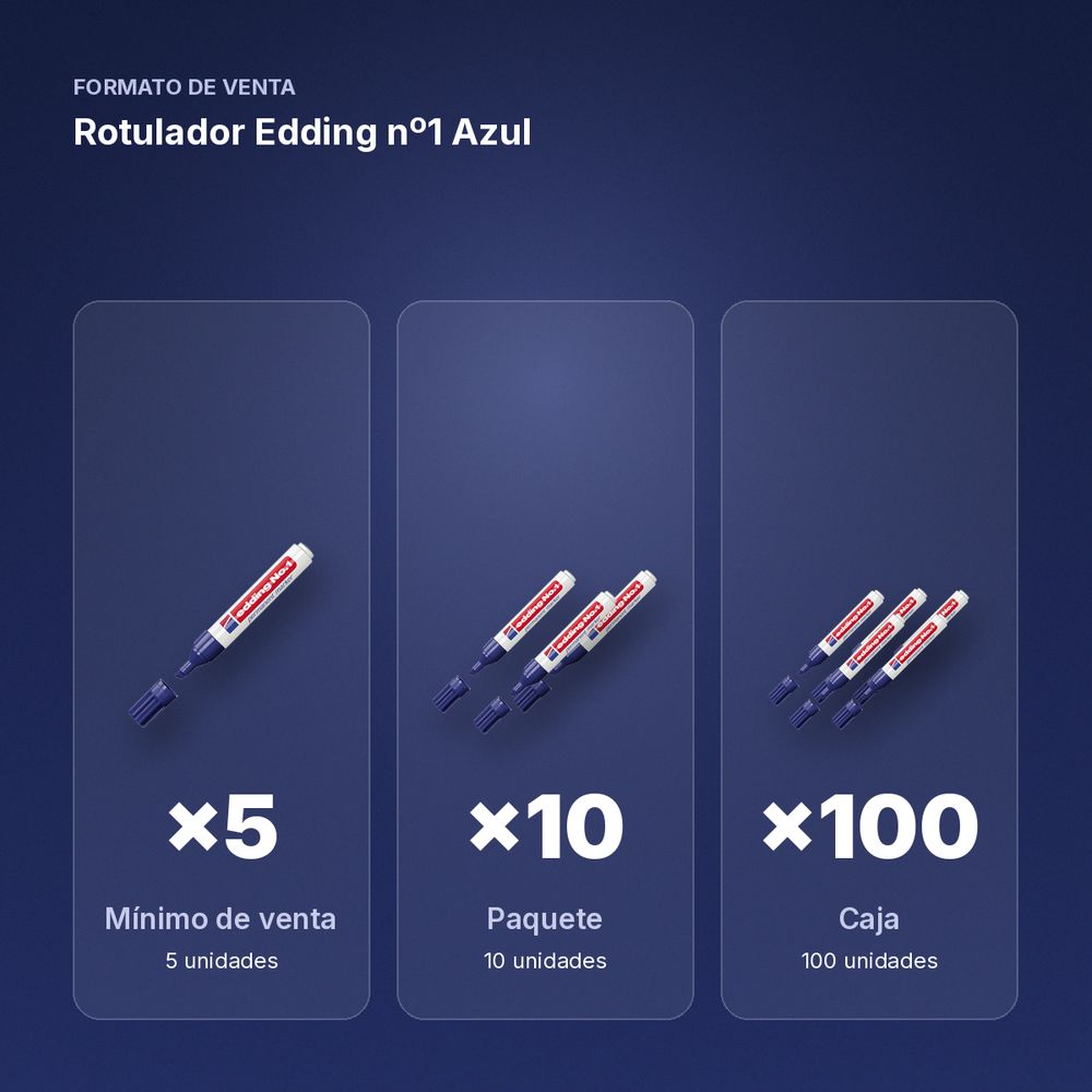 ROTULADOR EDDING Nº1 AZUL - formato de venta: paquete de 10, caja de 100