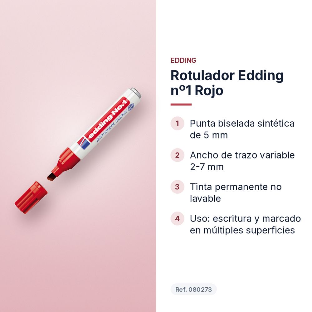 ROTULADOR EDDING Nº1 ROJO - características principales