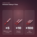 ROTULADOR EDDING Nº1 ROJO - formato de venta: paquete de 10, caja de 100