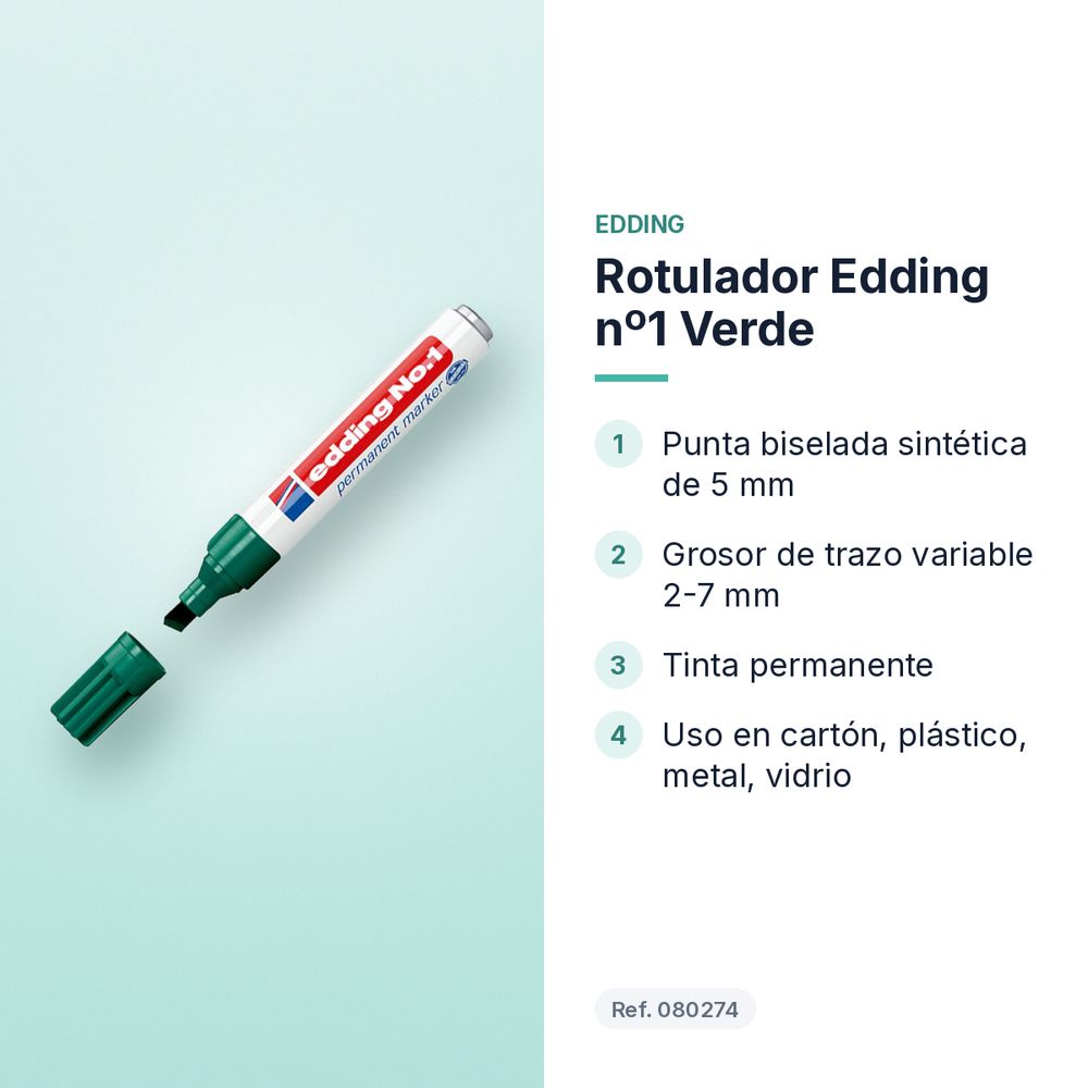 ROTULADOR EDDING Nº1 VERDE - características principales