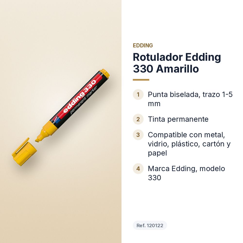 ROTULADOR EDDING 330 AMARILLO - características principales