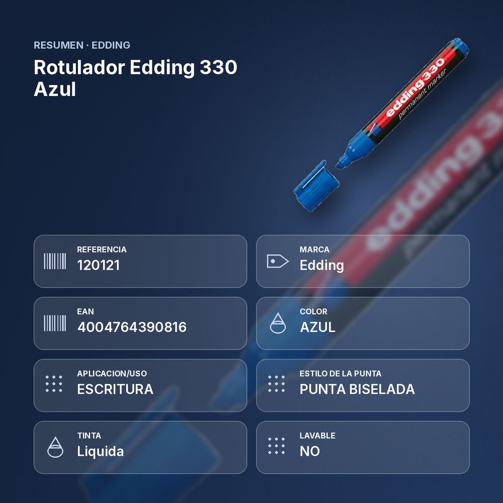 ROTULADOR EDDING 330 AZUL - resumen de atributos