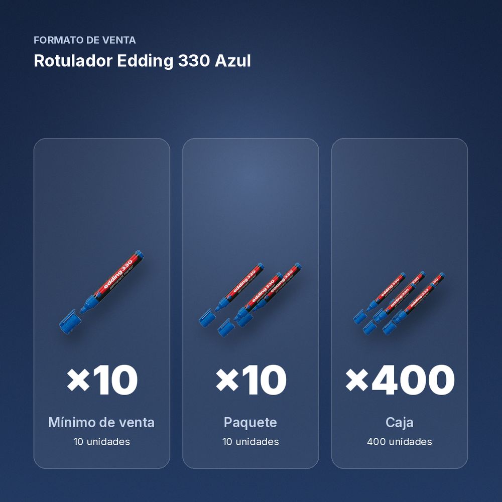 ROTULADOR EDDING 330 AZUL - formato de venta: paquete de 10, caja de 400