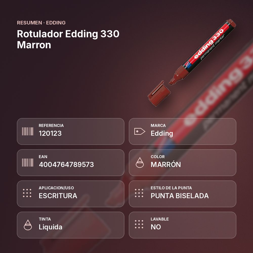ROTULADOR EDDING 330 MARRON - resumen de atributos