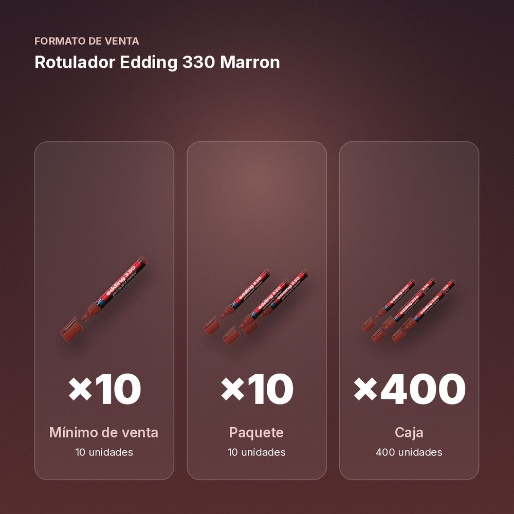 ROTULADOR EDDING 330 MARRON - formato de venta: paquete de 10, caja de 400