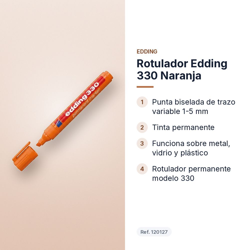 ROTULADOR EDDING 330 NARANJA - características principales