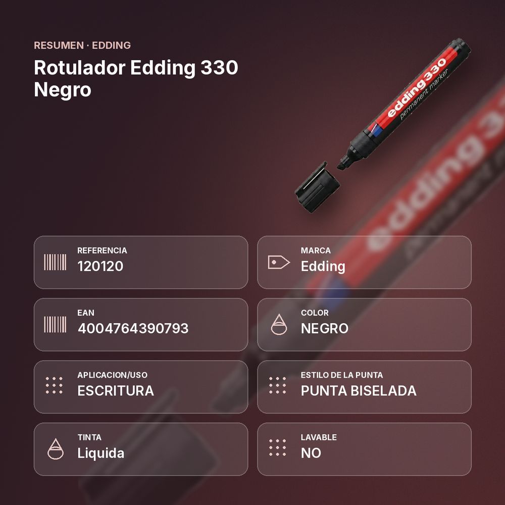 ROTULADOR EDDING 330 NEGRO - resumen de atributos