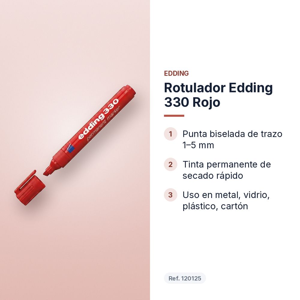ROTULADOR EDDING 330 ROJO - características principales