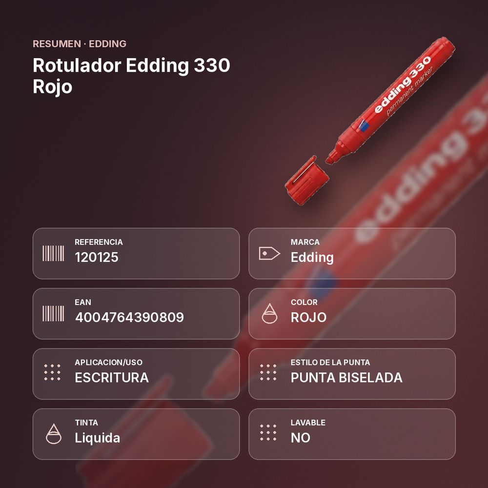 ROTULADOR EDDING 330 ROJO - resumen de atributos