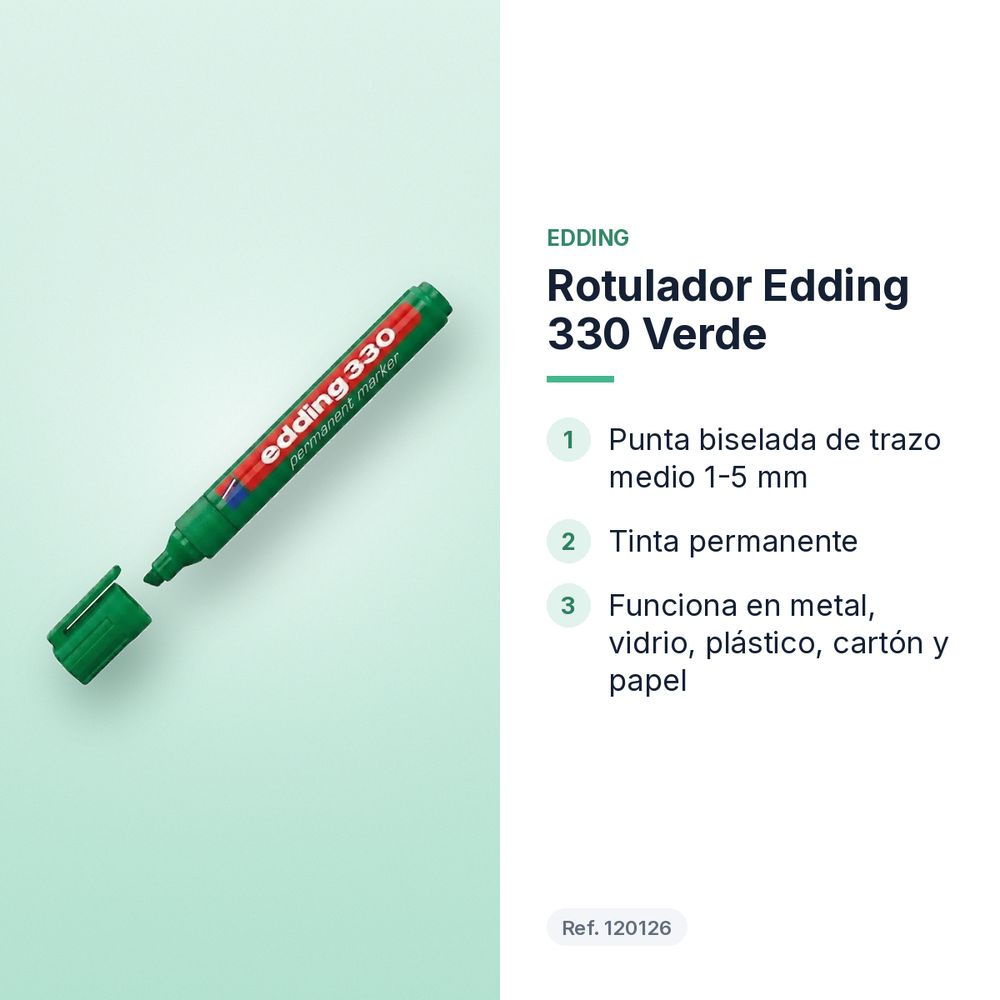 ROTULADOR EDDING 330 VERDE - características principales