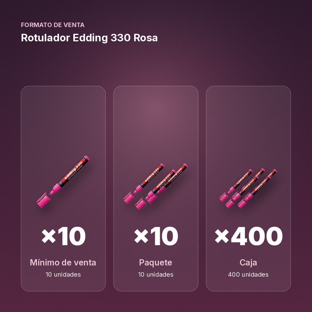ROTULADOR EDDING 330 ROSA - formato de venta: paquete de 10, caja de 400