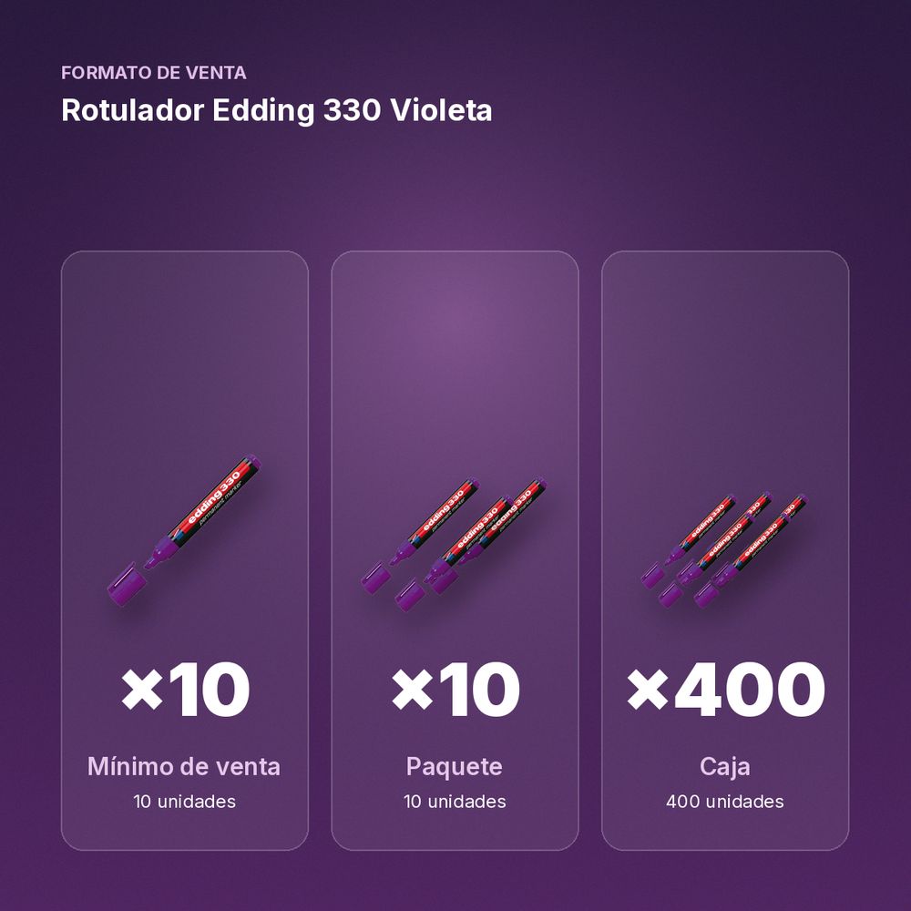 ROTULADOR EDDING 330 VIOLETA - formato de venta: paquete de 10, caja de 400