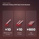 ROTULADOR EDDING 3300 ROJO PUNTA BISELADA  - formato de venta: paquete de 10, caja de 600