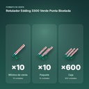ROTULADOR EDDING 3300 VERDE PUNTA BISELADA  - formato de venta: paquete de 10, caja de 600