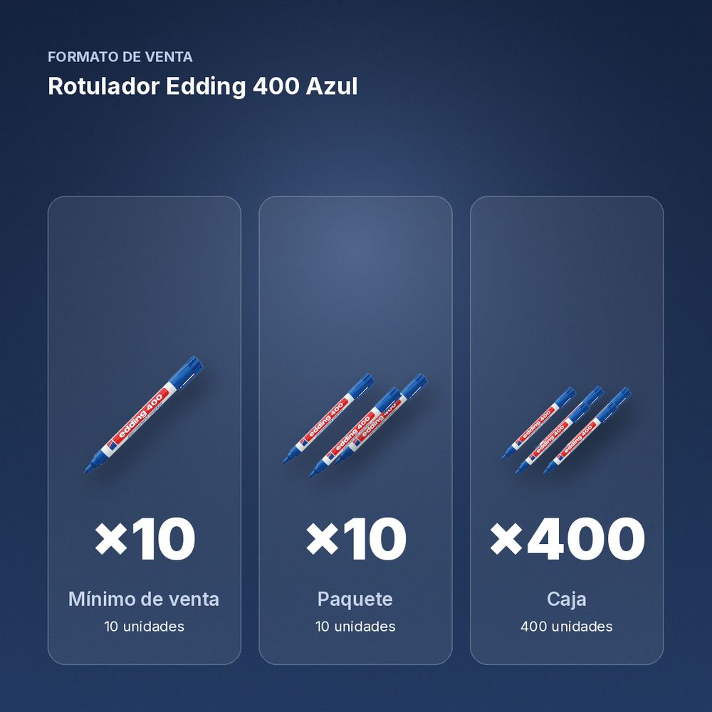 ROTULADOR EDDING 400 AZUL - formato de venta: paquete de 10, caja de 400