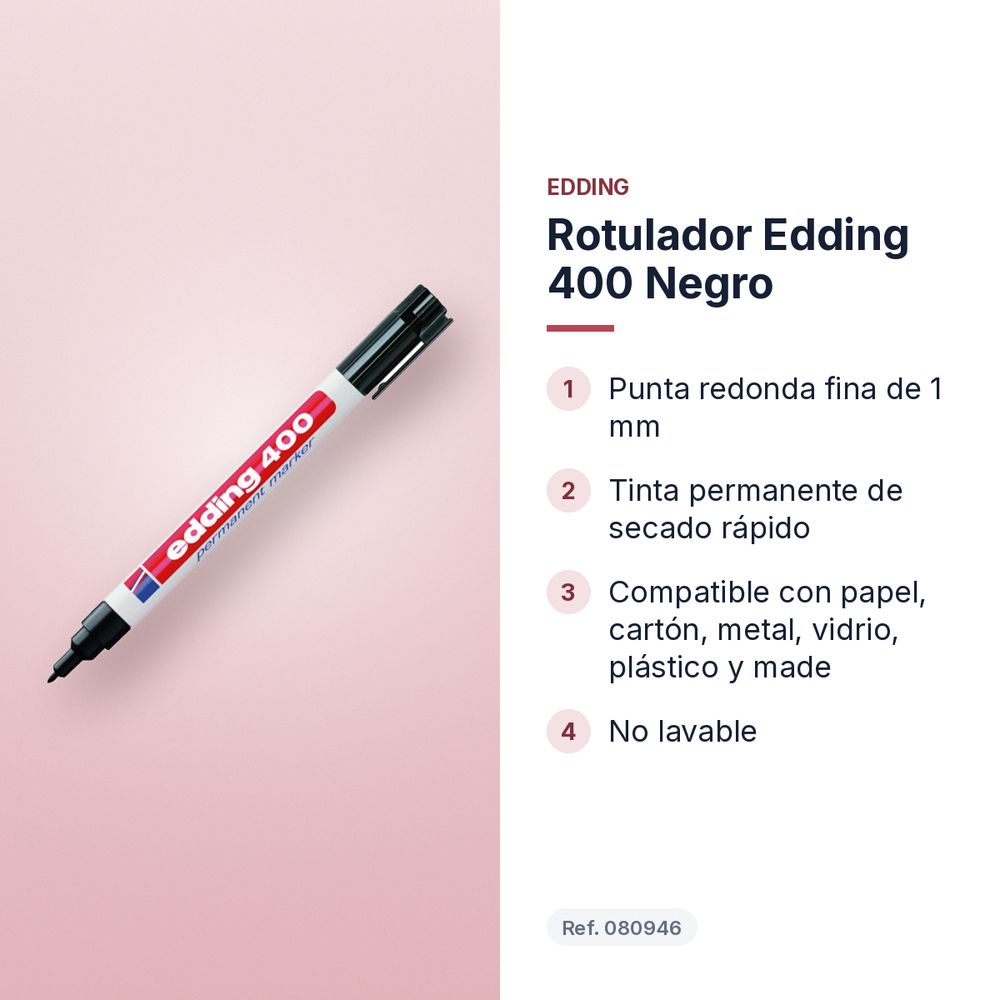 ROTULADOR EDDING 400 NEGRO - características principales