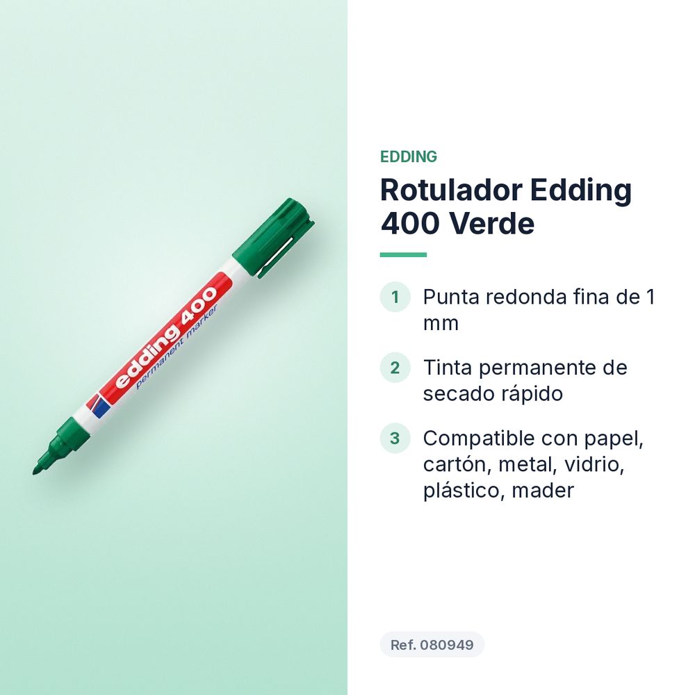 ROTULADOR EDDING 400 VERDE - características principales