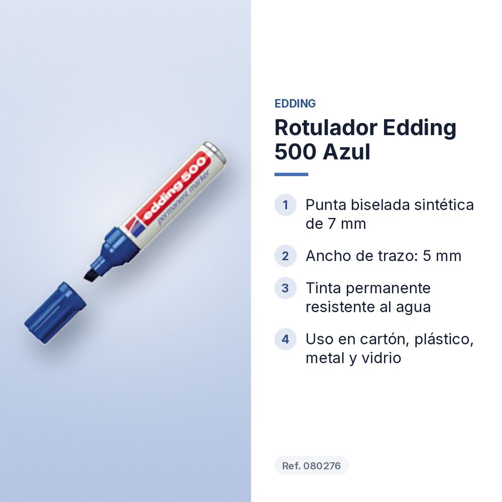 ROTULADOR EDDING 500 AZUL - características principales