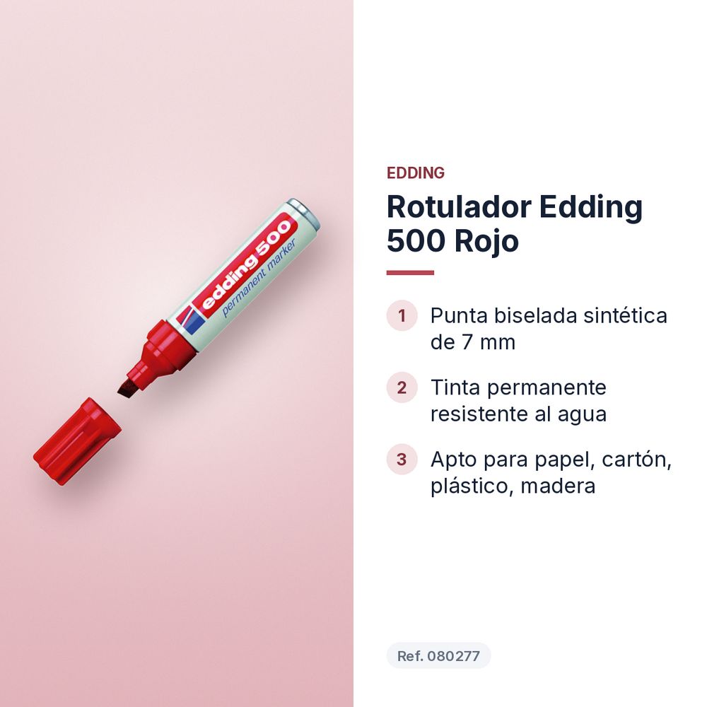 ROTULADOR EDDING 500 ROJO - características principales