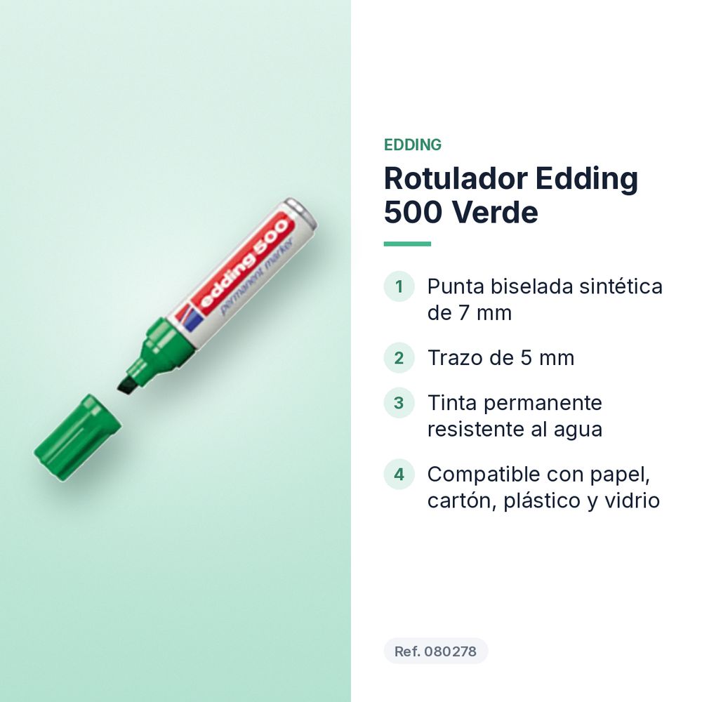 ROTULADOR EDDING 500 VERDE - características principales