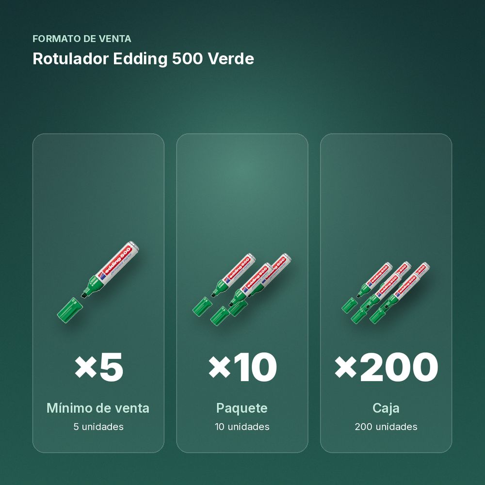 ROTULADOR EDDING 500 VERDE - formato de venta: paquete de 10, caja de 200