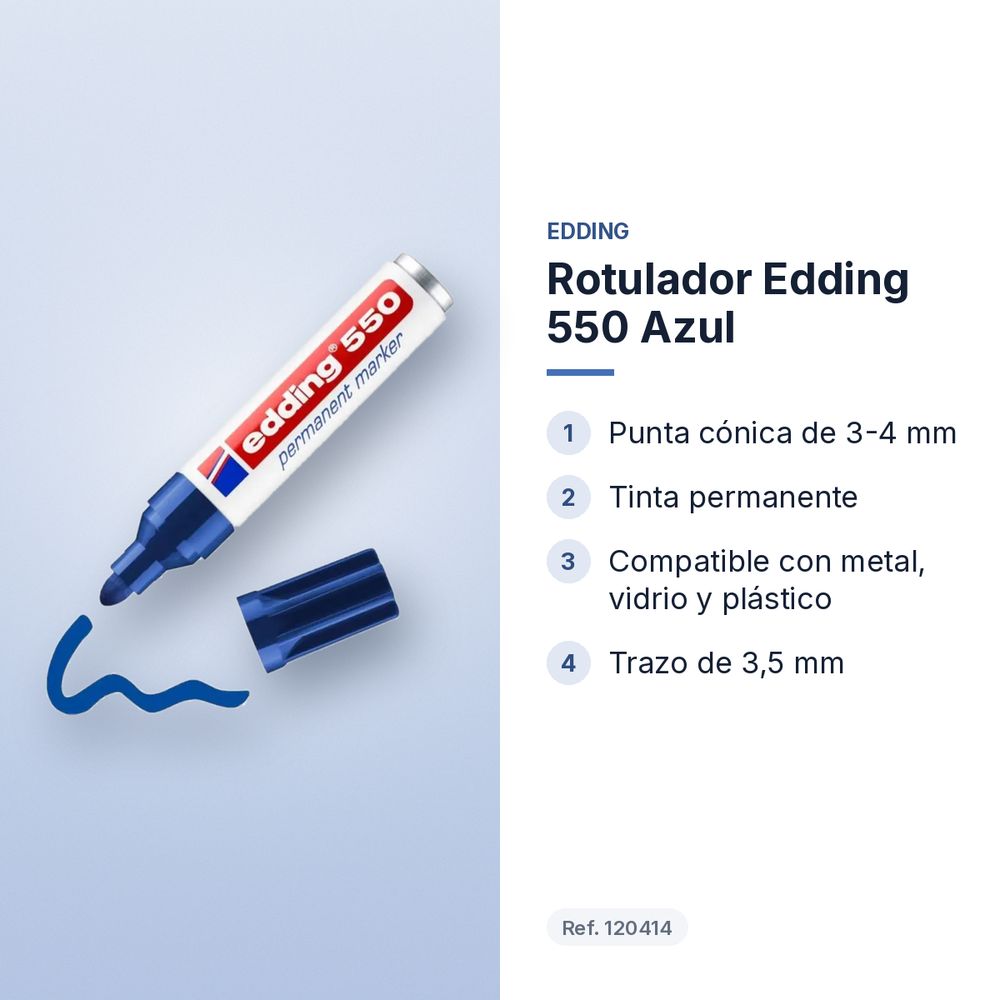 ROTULADOR EDDING 550 AZUL - características principales