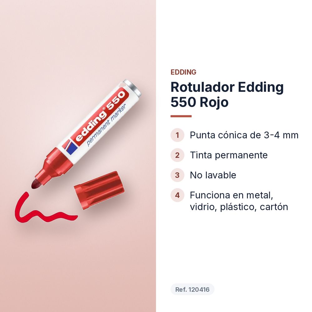 ROTULADOR EDDING 550 ROJO - características principales