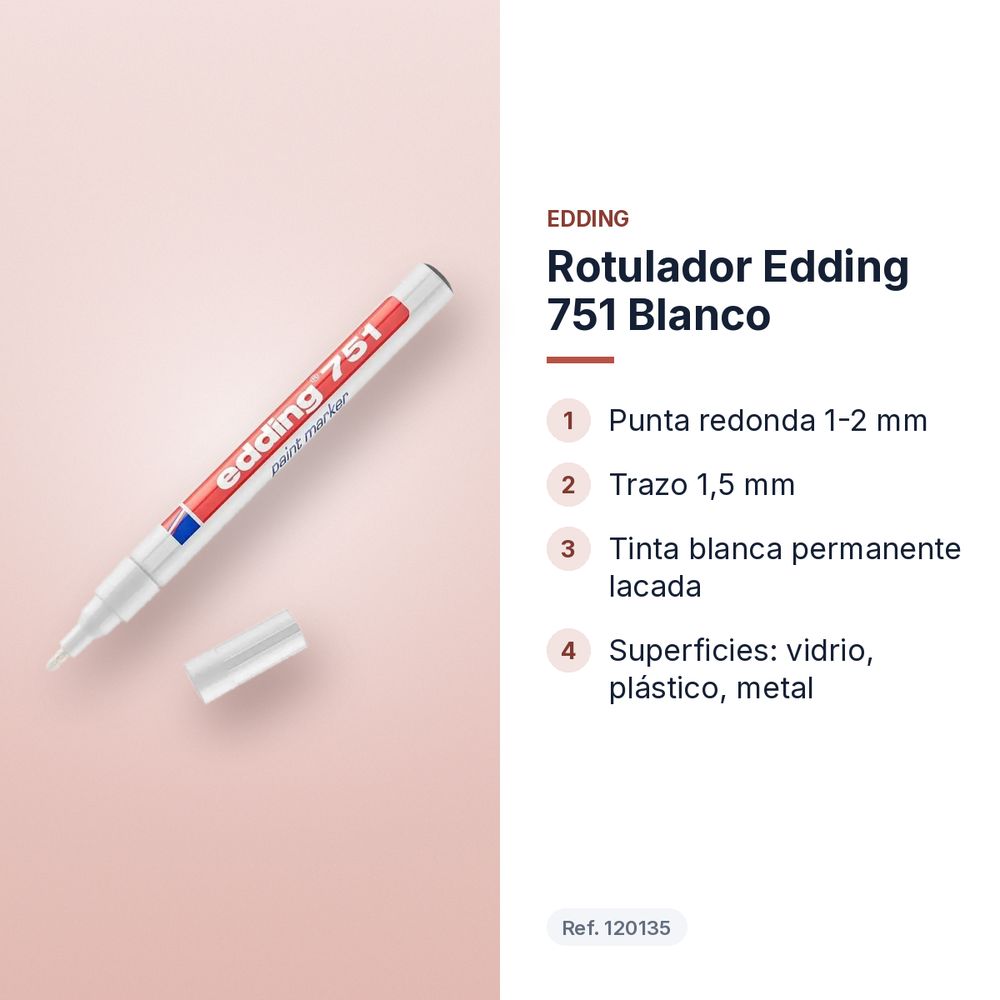ROTULADOR EDDING 751 BLANCO - características principales
