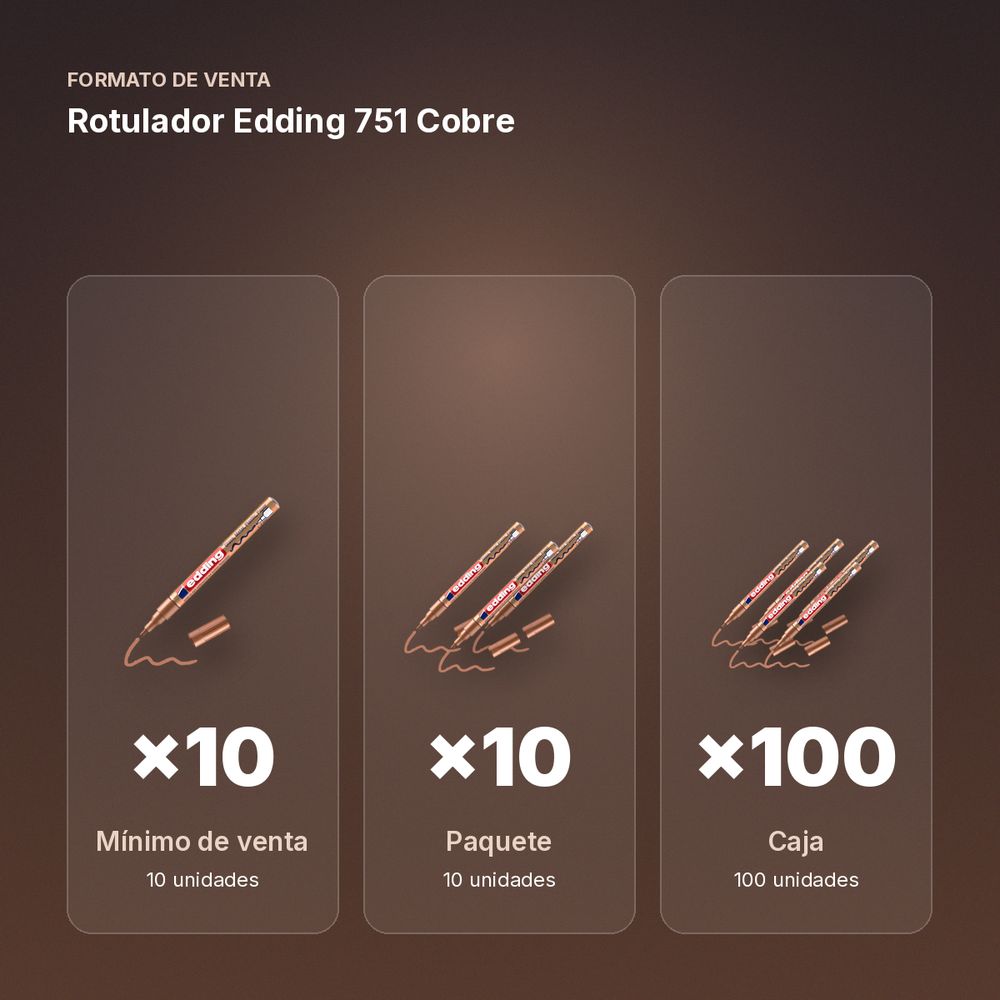 ROTULADOR EDDING 751 COBRE - formato de venta: paquete de 10, caja de 100