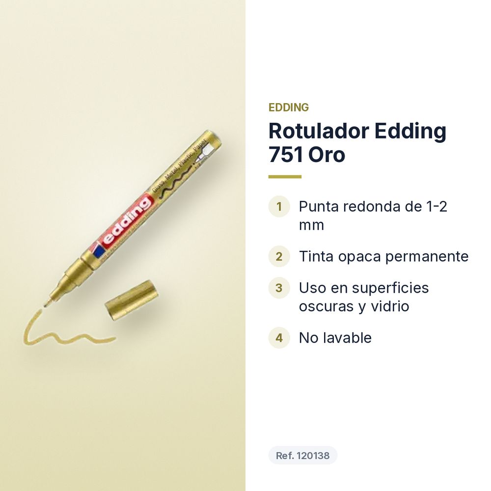 ROTULADOR EDDING 751 ORO - características principales