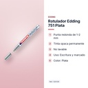 ROTULADOR EDDING 751 PLATA - características principales