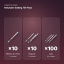 ROTULADOR EDDING 751 PLATA - formato de venta: paquete de 10, caja de 100