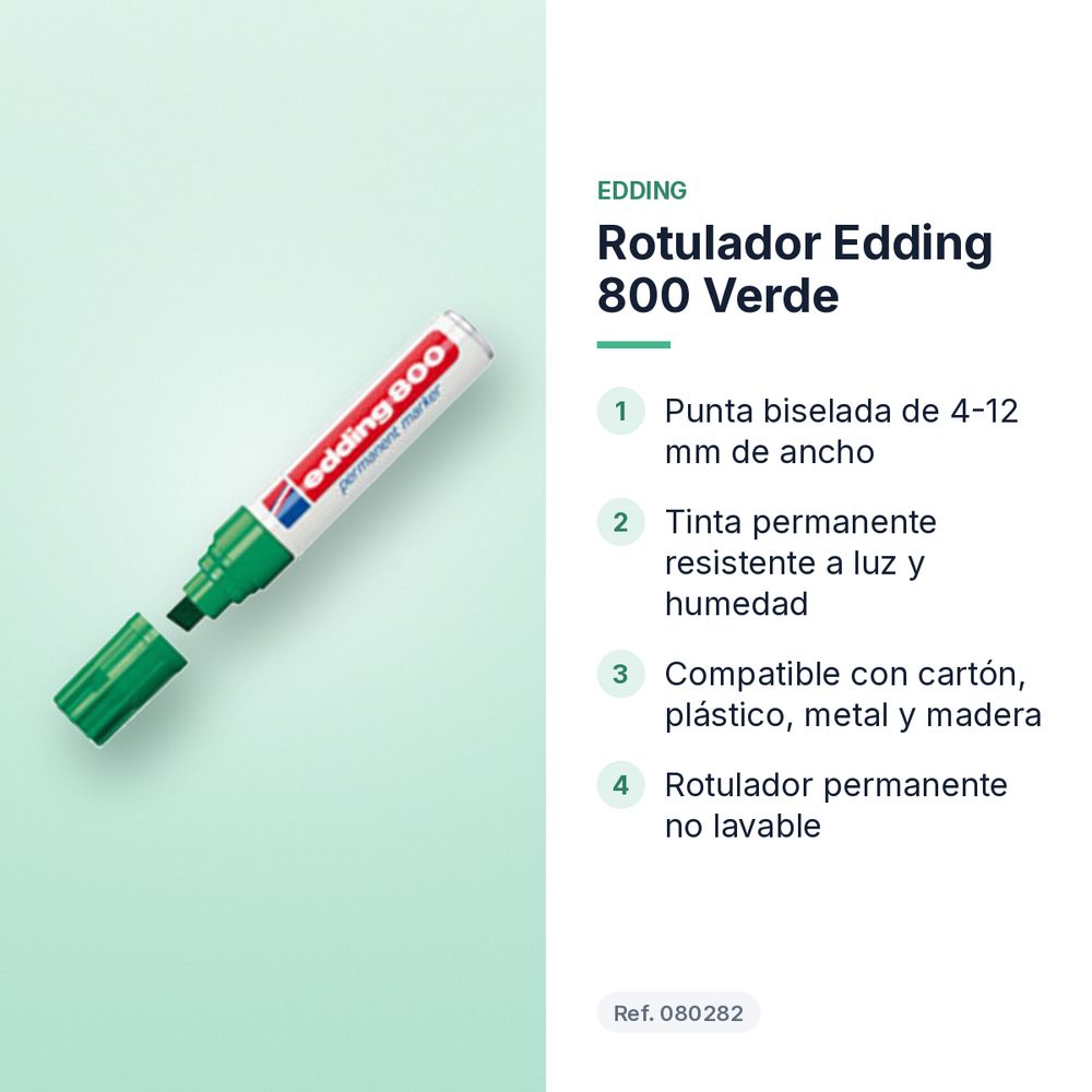 ROTULADOR EDDING 800 VERDE - características principales