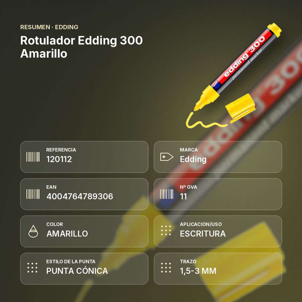 ROTULADOR EDDING 300 AMARILLO - resumen de atributos