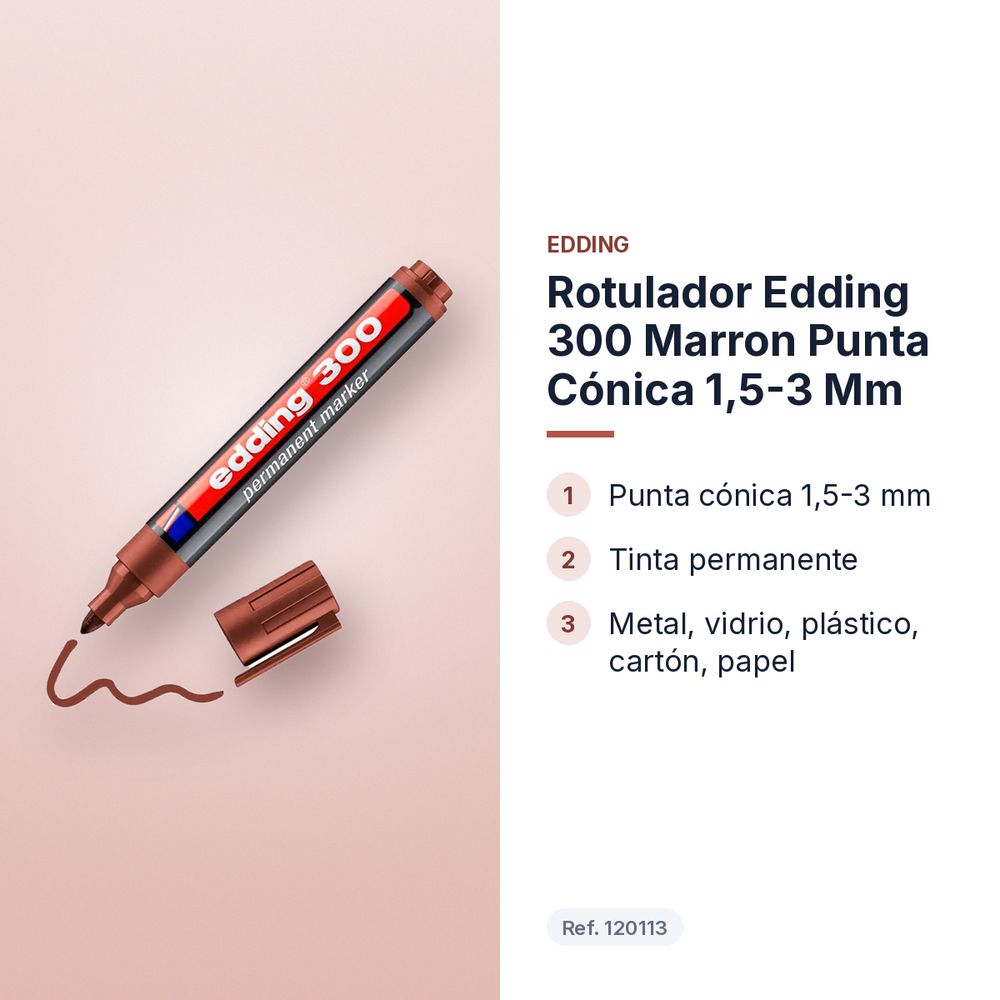 ROTULADOR EDDING 300 MARRON PUNTA CÓNICA 1,5-3 MM  - características principales