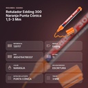 ROTULADOR EDDING 300 NARANJA PUNTA CÓNICA 1,5-3 MM  - resumen de atributos