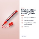 ROTULADOR EDDING 300 ROJO PUNTA CÓNICA 1,5-3 MM  - características principales