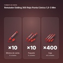 ROTULADOR EDDING 300 ROJO PUNTA CÓNICA 1,5-3 MM  - formato de venta: paquete de 10, caja de 400