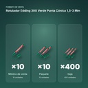 ROTULADOR EDDING 300 VERDE PUNTA CÓNICA 1,5-3 MM  - formato de venta: paquete de 10, caja de 400