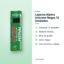 LAPICES ALPINO UNICOLOR NEGRO 12 UNIDADES - características principales