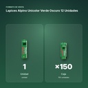 LAPICES ALPINO UNICOLOR VERDE OSCURO 12 UNIDADES - formato de venta: caja de 150
