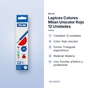 LAPICES COLORES MILAN UNICOLOR ROJO 12 UNIDADES - características principales