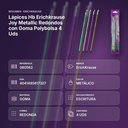 LÁPICES HB ERICHKRAUSE JOY METALLIC REDONDOS CON GOMA POLYBOLSA 4 UDS - resumen de atributos