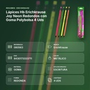 LÁPICES HB ERICHKRAUSE JOY NEON REDONDOS CON GOMA POLYBOLSA 4 UDS - resumen de atributos