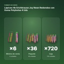 LÁPICES HB ERICHKRAUSE JOY NEON REDONDOS CON GOMA POLYBOLSA 4 UDS - formato de venta: paquete de 36, caja de 720