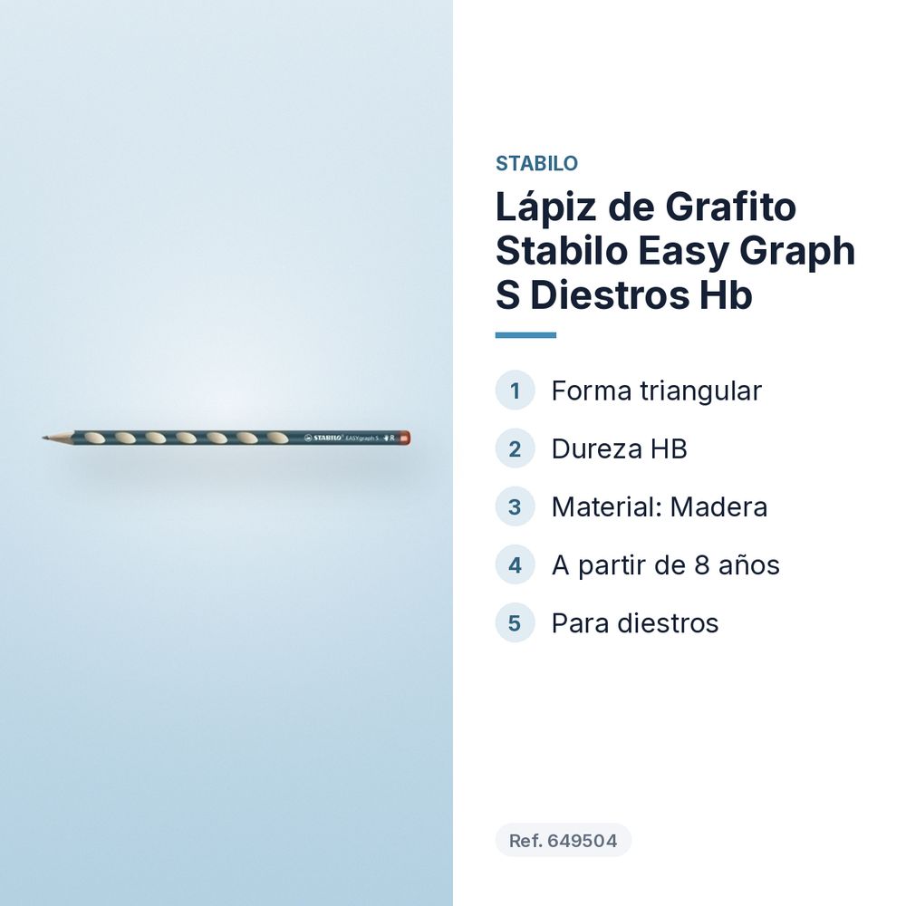 LÁPIZ DE GRAFITO STABILO EASY GRAPH S DIESTROS HB - características principales