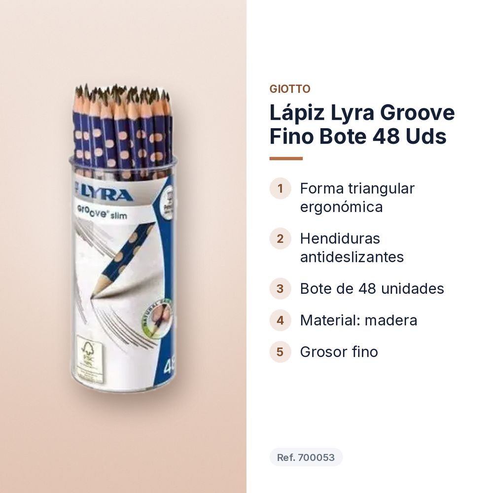 LÁPIZ LYRA GROOVE FINO BOTE 48 UDS - características principales